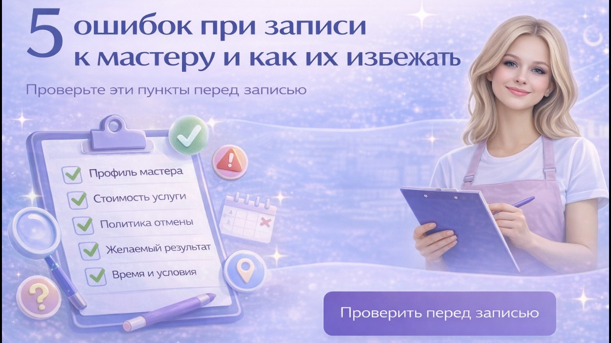 5 ошибок при записи к мастеру и как их избежать