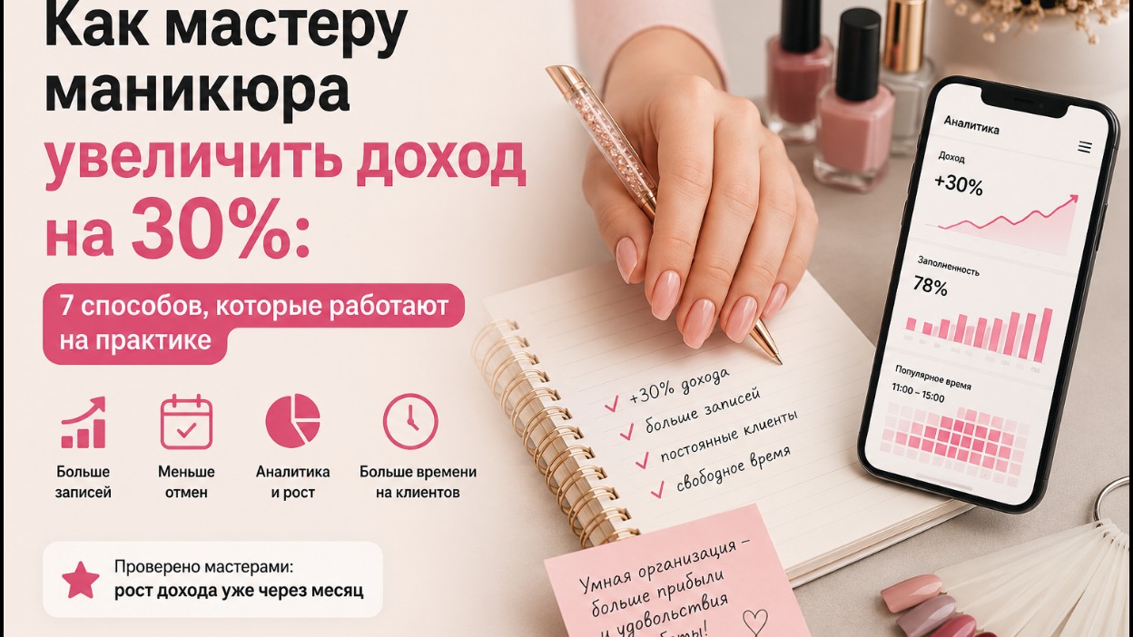 Как мастеру маникюра увеличить доход на 30%: 7 способов, которые работают на практике